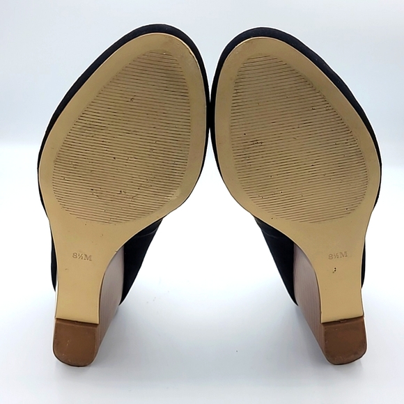 NWOB! Anne Taylor LOFT  Womens Black Faux Suede Wedge Heel Size 8.5M (US) Try on - Picture 8 of 9